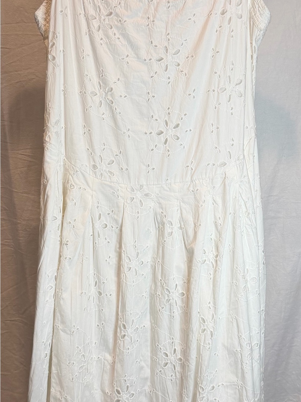 Free People Primavera Cotton Eyelet Midi Off White Tiered Dress XS
